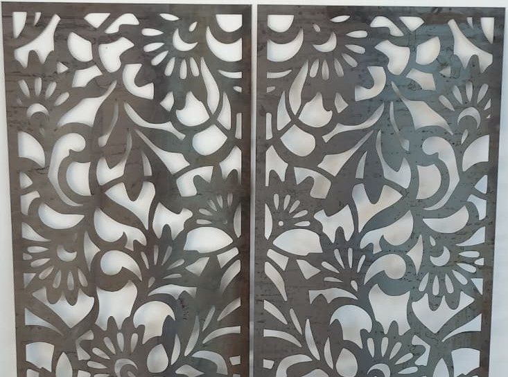 Floral Gate-Top Panel laser-cut design