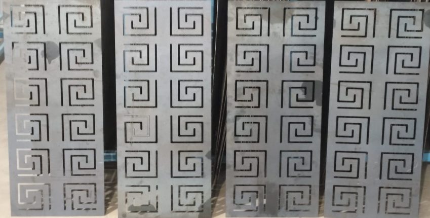 Greek-Key Border Double Gate installed