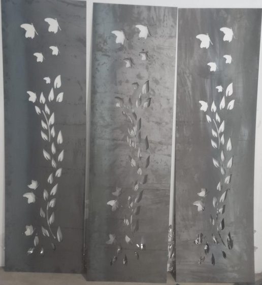 Leaf-Vine Boundary Wall (6 plates) laser-cut design