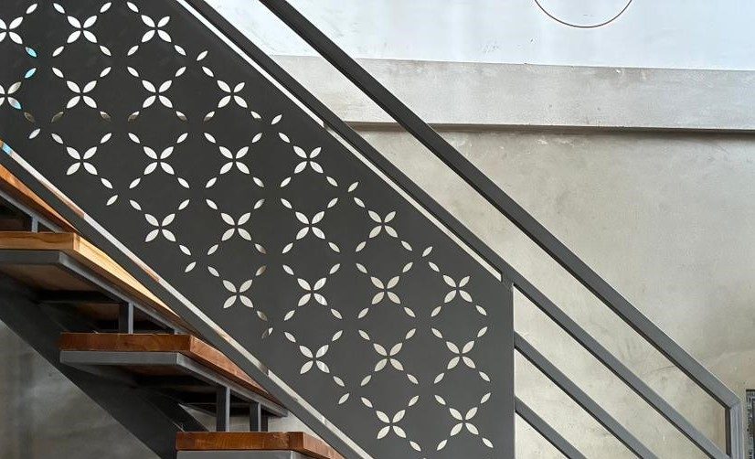 Angled Staircase Screen installed
