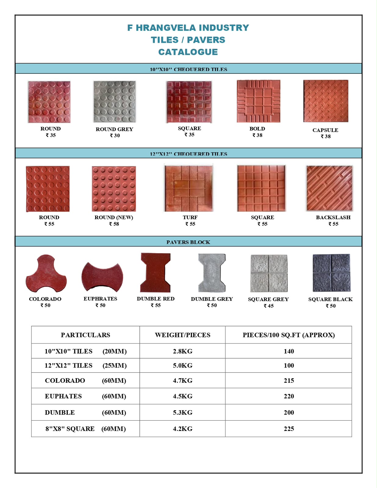 Catalogue — Tiles & Pavers